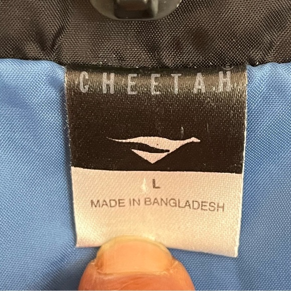 Men’s Vintage Cheetah Lightweight Windbreaker Track Jacket Blue Size Large - Picture 12 of 12